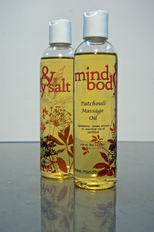 8 ounce bottle of Patchouli Massage Oil